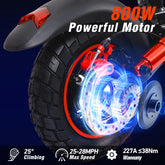 11 Inch Off-Road Electric Scooter – IPX5 Foldable E-Scooter with Seat and Headlamp